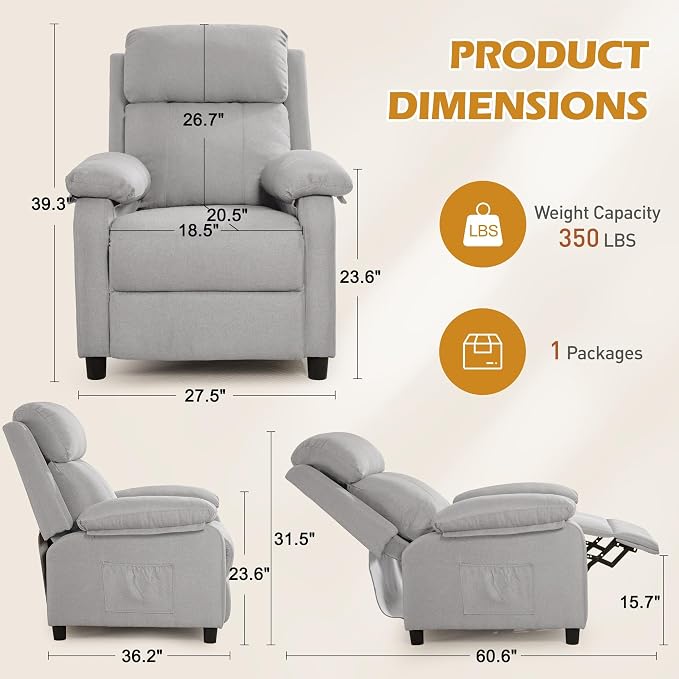 Korser Recliner Chair, Living Room Chairs - Image 2