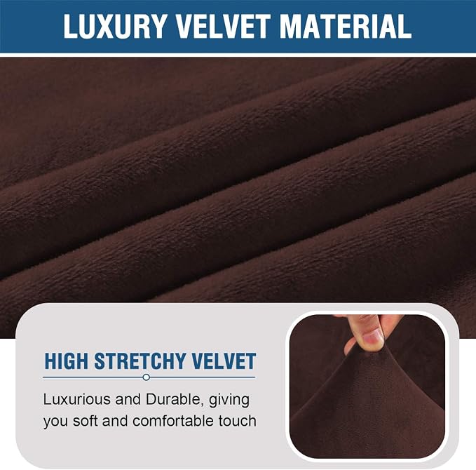 H.VERSAILTEX Armless Accent Chair Covers Thick Velvet Armless Chair Slipcovers - Image 5