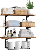 3 Tier Floating Shelf with Storage Baskets, Wall Mounted Bathroom Shelves Over by BCOZLUX