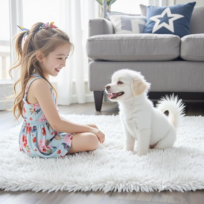 Rugs for Living Room 6x9, Alfombras para Salas Fluffy Shag Large Fuzzy Plush - Image 7
