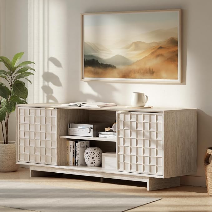 COLAMY TV Stand with Two Doors, Entertainment Center 59" with Adjustable by COLAMYHOME