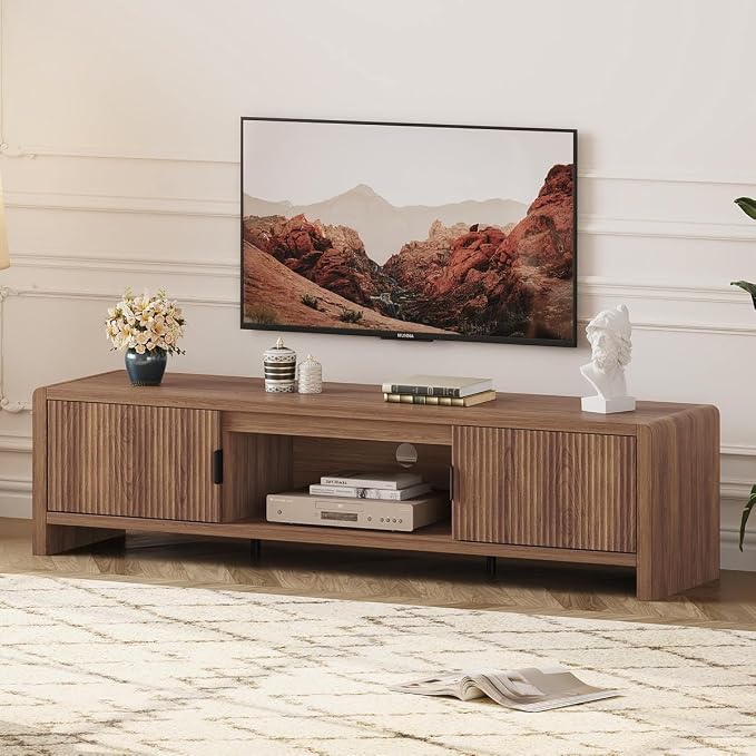 FATORRI TV Stand for 75/65/55 Inch TVs, Farmhouse Entertainment Center - Image 8