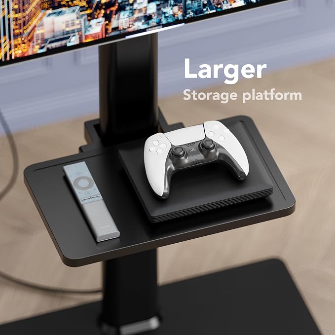 AX WABER Floor TV Stand with Power Outlet& Shelf, Universal TV Stand Mount - Image 6