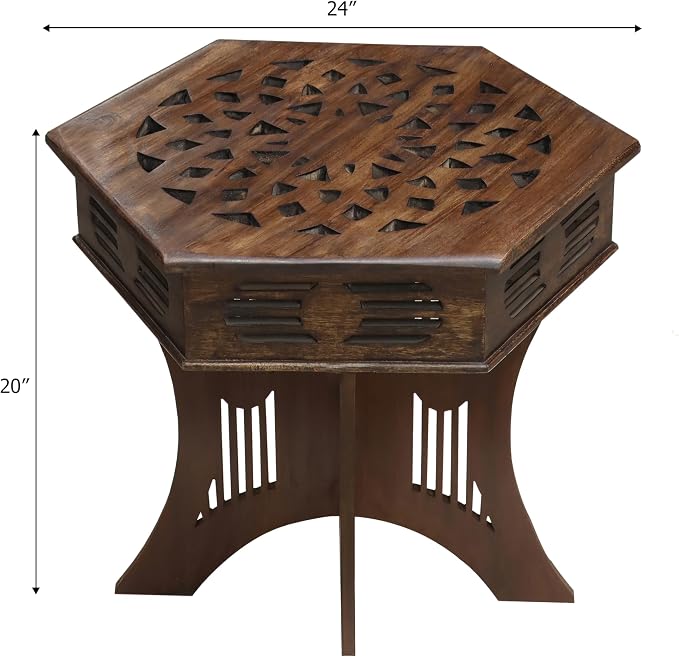 COTTON CRAFT Solid Wood End Table - Image 3
