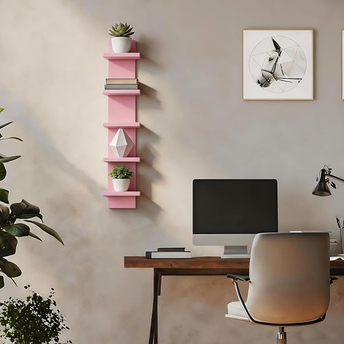 Homaterial 5 Tier Wall Shelf Unit, Decorative Wall Mount Vertical Shelving - Image 7