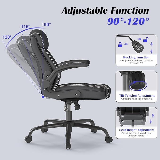 AnyGod 1Pcs Office Chair for Men Women Home Office Pu Leather High Back 360 - Image 6