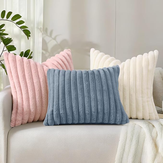decorUhome Cozy Faux Fur Throw Pillow Covers 12x20 Set of 2 Decorative Soft - Image 8
