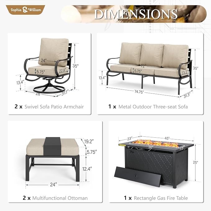 Sophia & William Patio Furniture Sets - Image 6