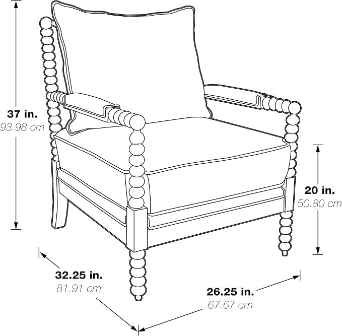 OSP Home Furnishings Fletcher Spindle Accent Chair - Image 3