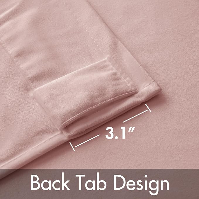 MIULEE Baby Pink Velvet Curtains 84 inches - Image 3