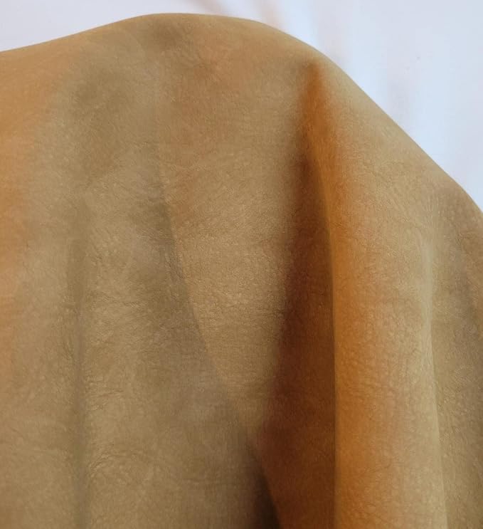 Wheat Nubuck Soft Faux Leather Fabric PU Leather by The Yard Synthetic Pleather - Image 4