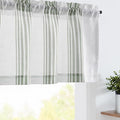 jinchan Striped Linen Valance Curtain 16 Inch Vertical Striped Valance by JINCHAN