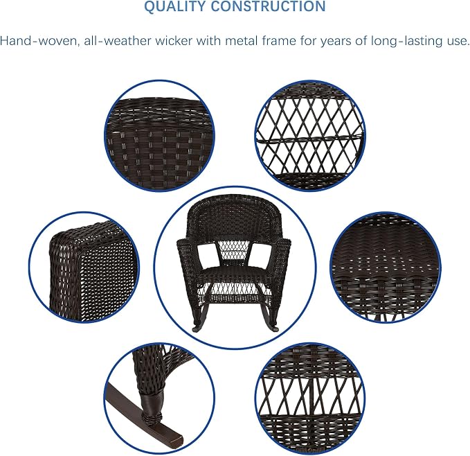 Jeco Set of 2 Wicker Rocker Chairs - Image 7