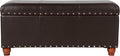 HomePop Espresso Faux Leather Storage Cocktail Bench by HomePop