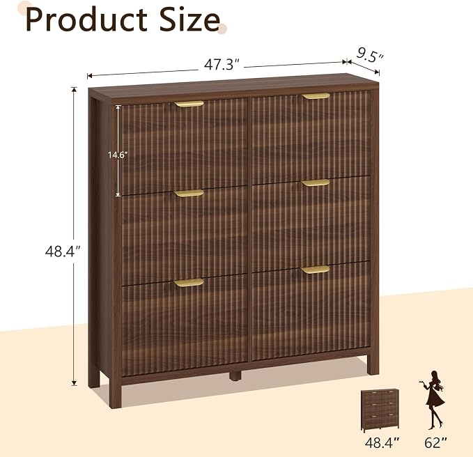 YOMILUVE 47.3" Shoe Cabinet Storage - Image 2