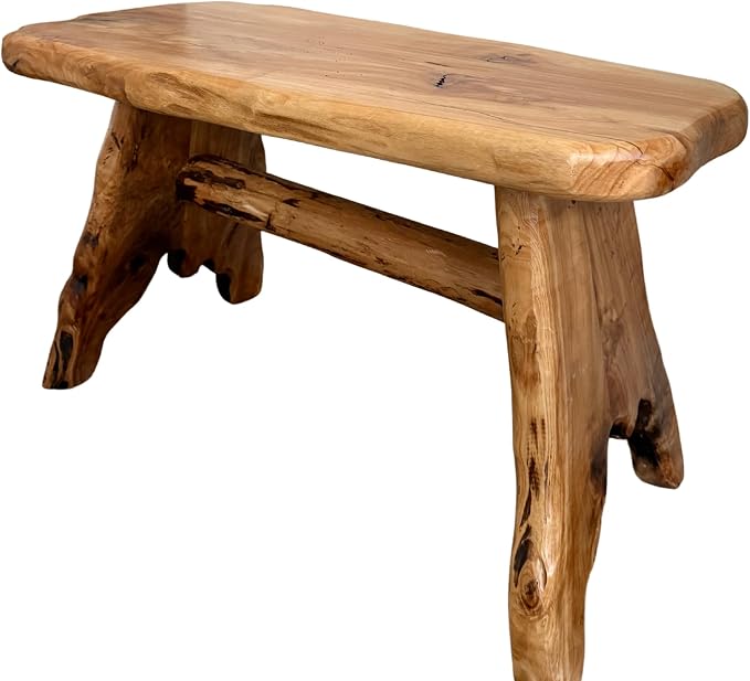 Natural Edge Cedar Wood Tree Stump Indoor/Outdoor Stool, Garden Bench, Night - Image 7