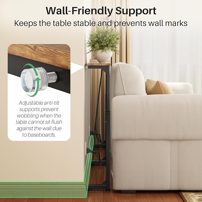 Kitstorack 102.3" Extra Long Behind Couch Table, Adjustable Height Narrow - Image 6