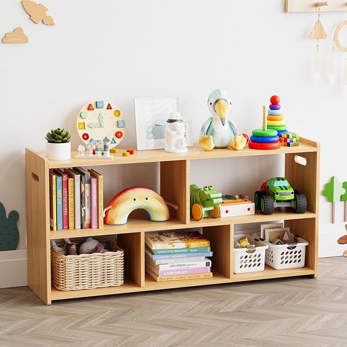 SpaceAid 5-Compartment Bookshelf, Montessori Bookcase by SpaceAid