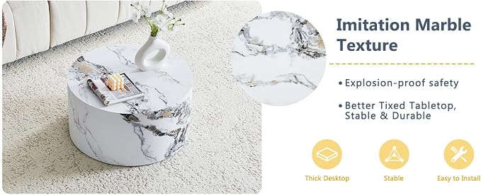 23.6'' Modern Round Coffee Table - Image 7