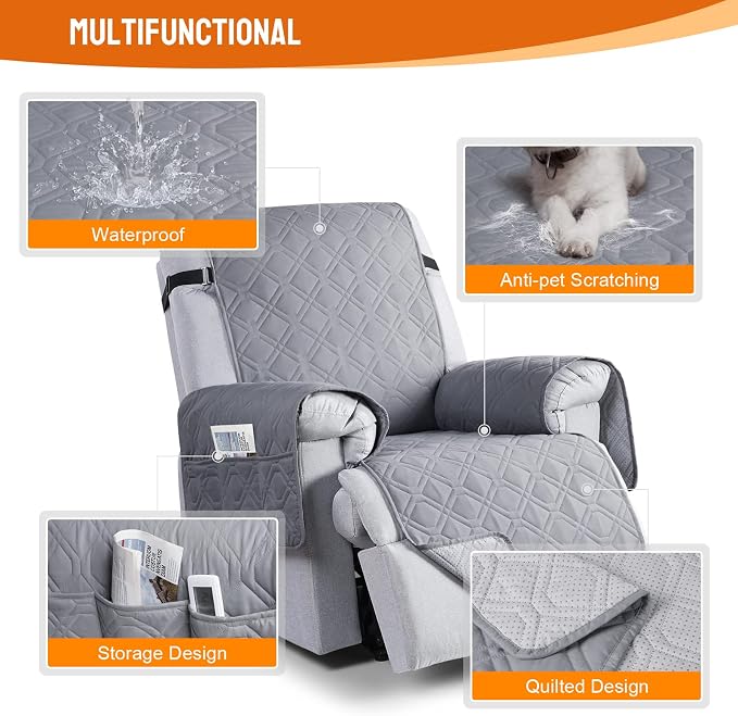 VANSOFY 100% Waterproof Recliner Chair Covers, Recliner Cover Non-Slip Dog - Image 6