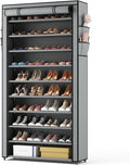 ROJASOP Shoe Rack with Covers, Stackable 10 Tier Tall Shoe Shelf Storage 50-55 by ROJASOP