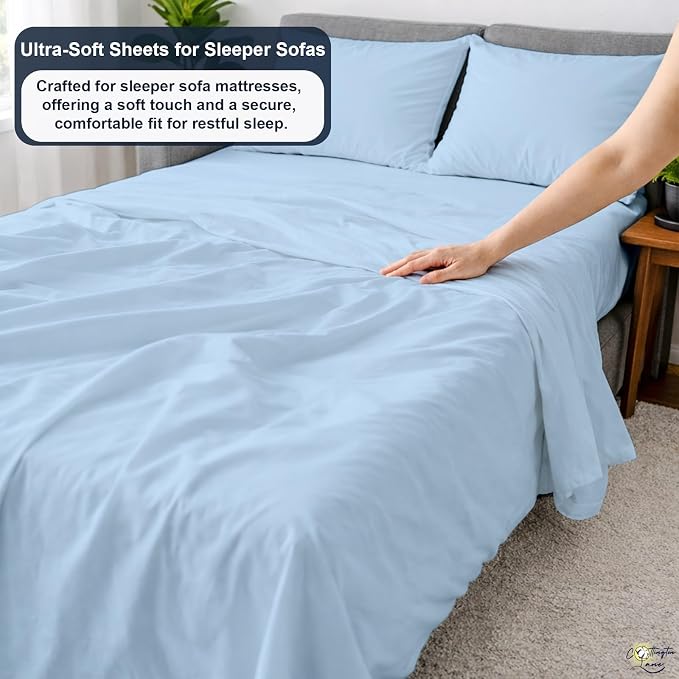 Cottington Lane Sleeper Sofa Sheets Full Size, 4 Piece Premium Quality 100% - Image 3