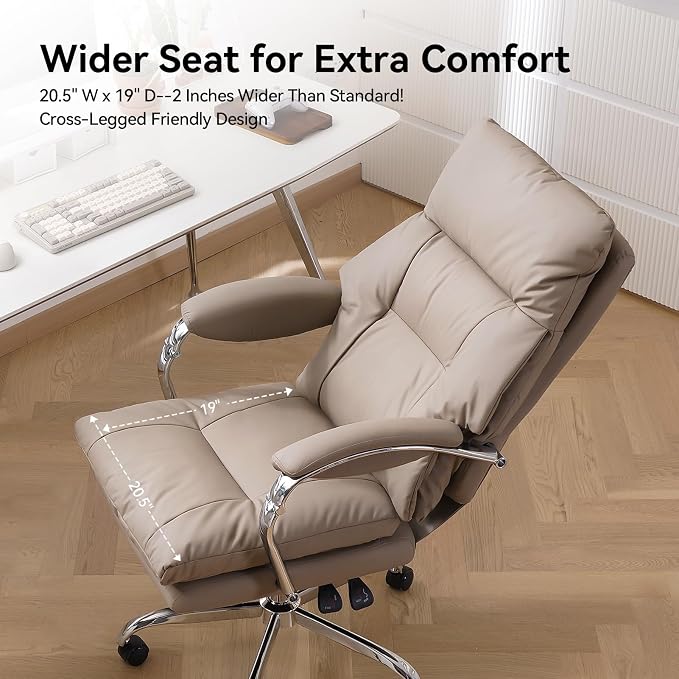 LEAGOO Office Chair with Foot Rest, Executive Reclining Office Chairs with Arms - Image 8