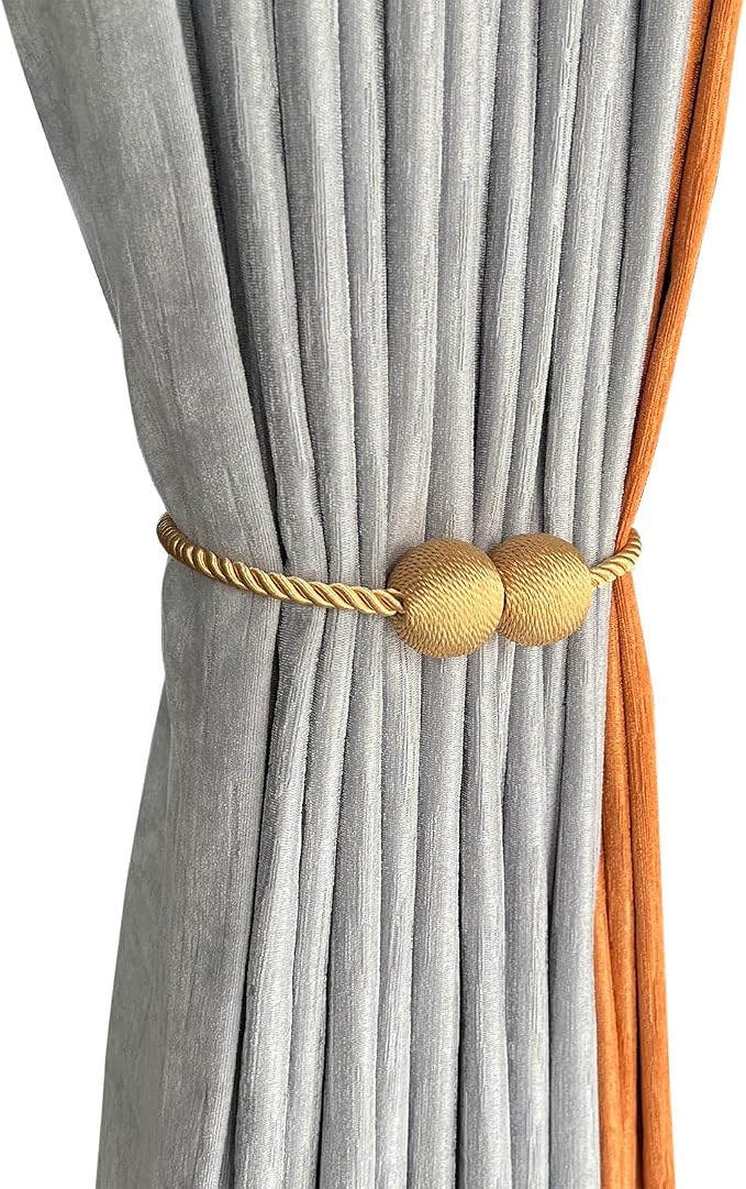Melaluxe 6 Pack Magnetic Curtain Tiebacks, Decorative Curtain Holdbacks - Image 4