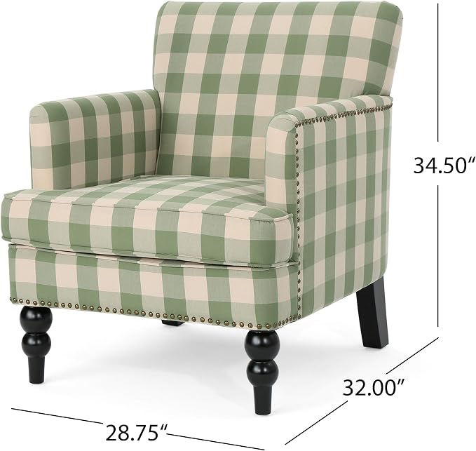 Christopher Knight Home Eve Modern Upholstered Club Chair, Wooden Living Room - Image 3