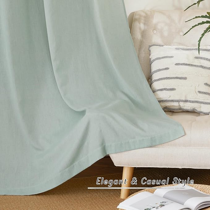 NICETOWN Rustic Linen 144 inch Long Curtains - Image 2