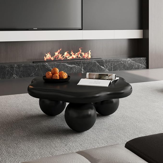 35" Cloud Coffee Table with 3 Ball Legs, Modern Minimalist Petal Center Table - Image 5