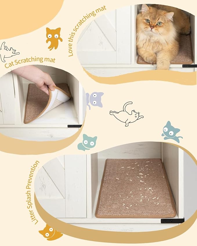 Hzuaneri Cat Litter Box Enclosure, Hidden Litter Box Cabinet Furniture - Image 5