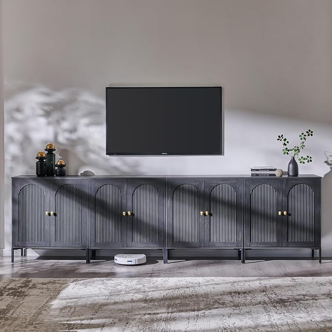 IFBUY Modern Sideboard Buffet Cabinet, 123.5" W Fluted Arched Buffet Cabinet - Image 8