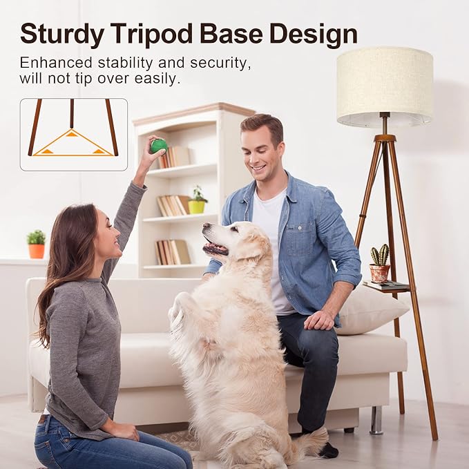 OUTON Wood Tripod Floor Lamp - Image 6
