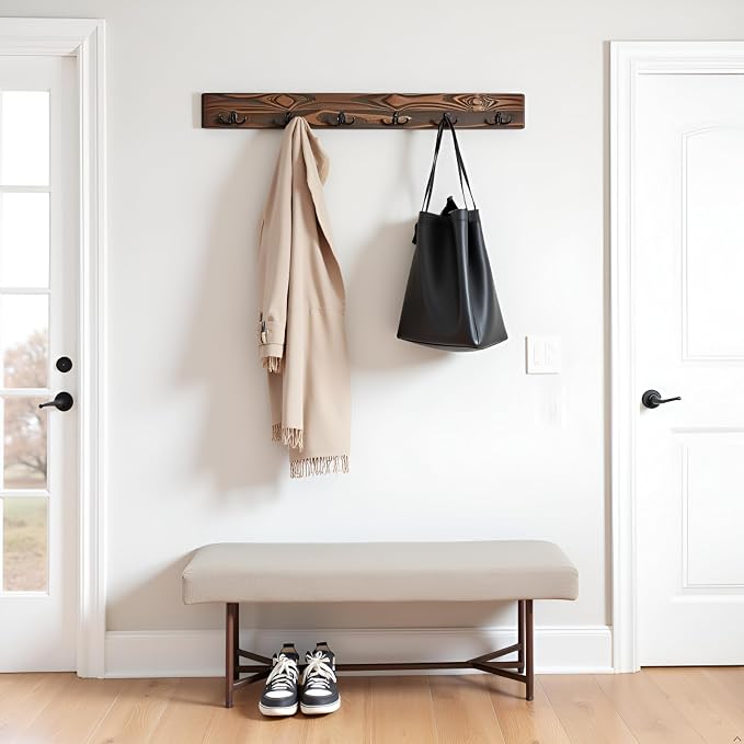 Alaterre Furniture Pomona Entryway Coat Hook – Modern Rustic 48-Inch Wall - Image 4