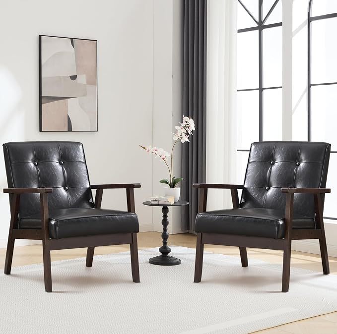 Bonzy Home Mid Century Modern Accent Chairs Set of 2 by BonzyHome