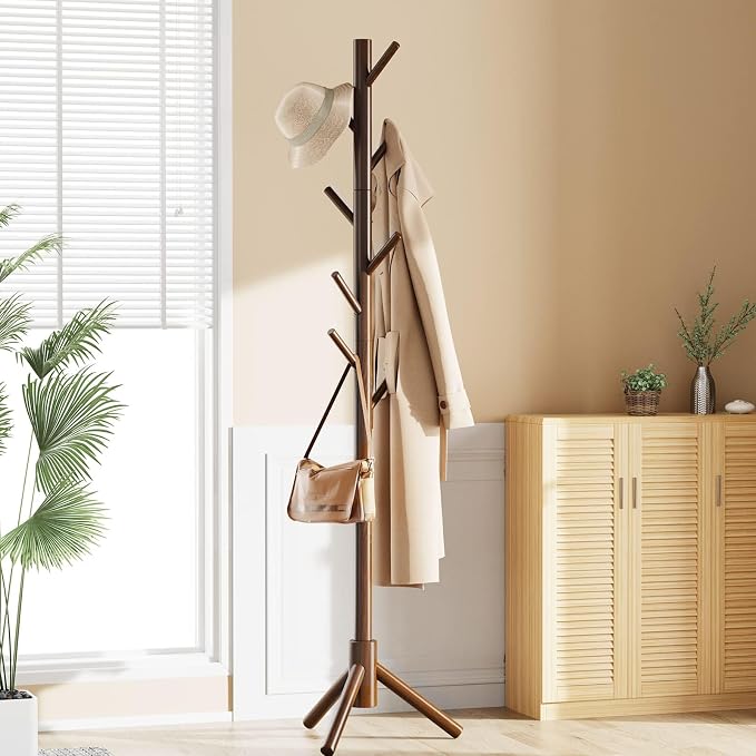 Pipishell Sturdy Wooden Coat Tree - Image 7