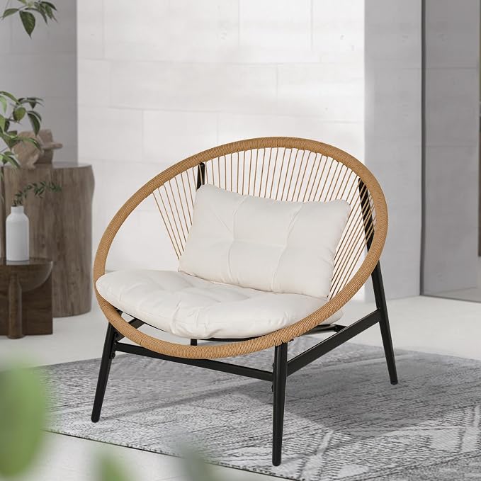Grand patio 1-Piece Wicker Outdoor Chair, Patio Oversized Chair by GrandPatio