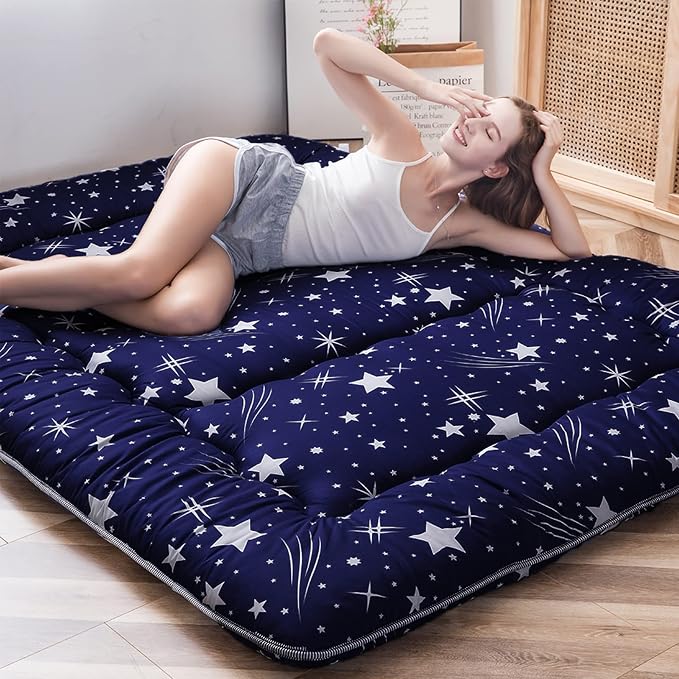 MAXYOYO Navy Starry Sky Japanese Futon Mattress, Tatami Mat Portable Camping by MAXYOYO