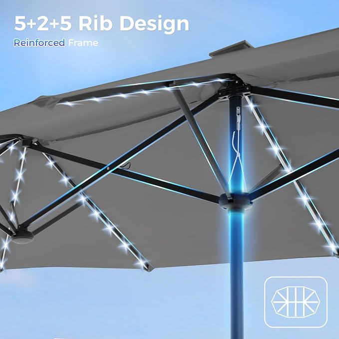 SUPERJARE 13ft Outdoor Patio Umbrella - Image 8