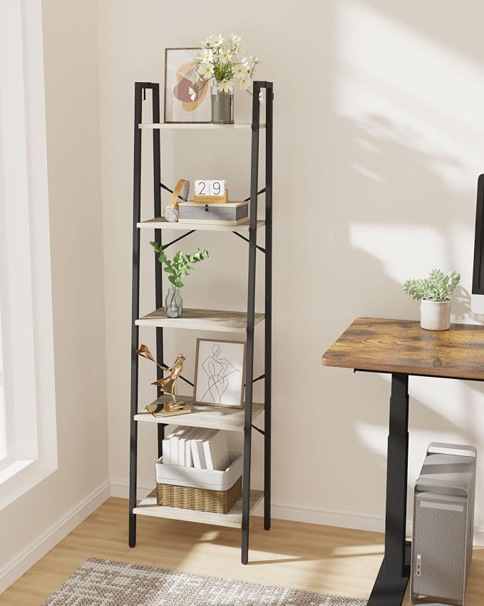Hzuaneri Ladder Shelf, Bookshelf Bookcase, Freestanding Corner Storage Shelve - Image 7