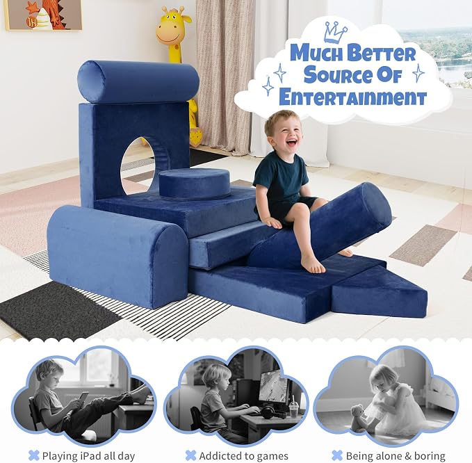 Modular Kids Play Sofa Multifunctional Kids Sofa Convertible Foam Floor Mat - Image 7