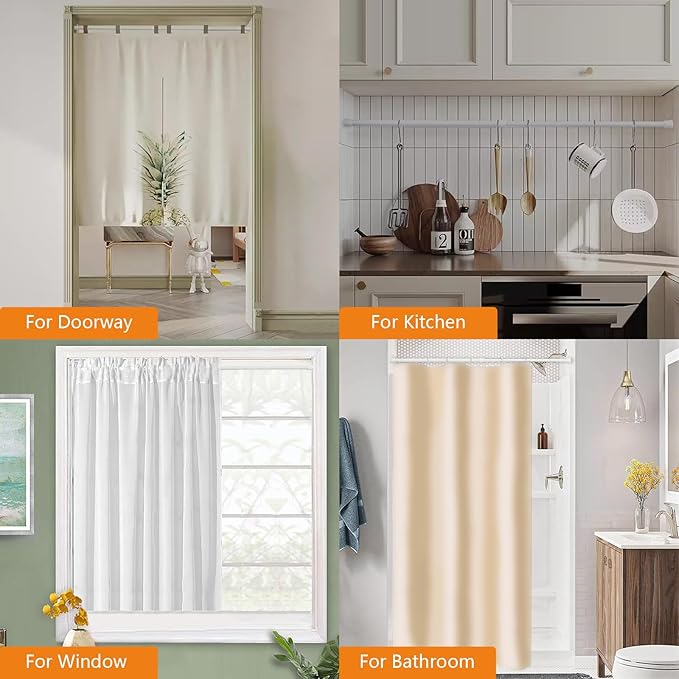 KXLife 2 Pcs Spring Tension Curtain Rod Adjustable 28 to 40 Inches, 5/8" - Image 5