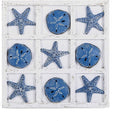 NIKKY HOME Beach Decor Tic Tac Toe 5 Sand Dollars & 5 Starfish Pieces Wood by NIKKYHOME