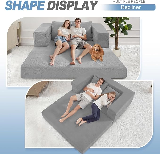 Futon Sofa Bed with Pillow, 3-in-1 Sleeper Sofa Bed with Removable Cover - Image 6