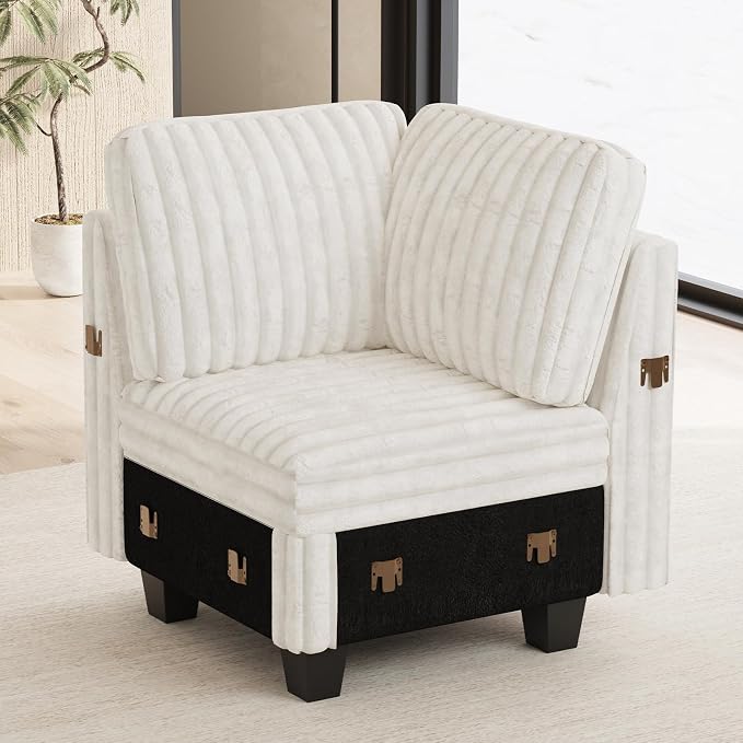 Belffin Corduroy Corner Seat for Modular Sofa Sectional Couches for Living Room by Belffin