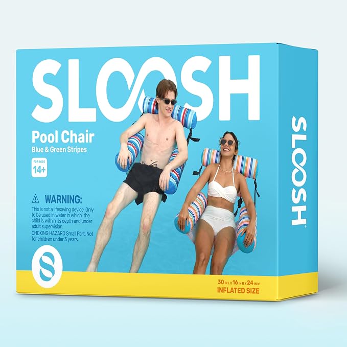 SLOOSH Inflatable Pool Floats Adult, 2 Packs Floating Lounge Chairs, Blow up - Image 8