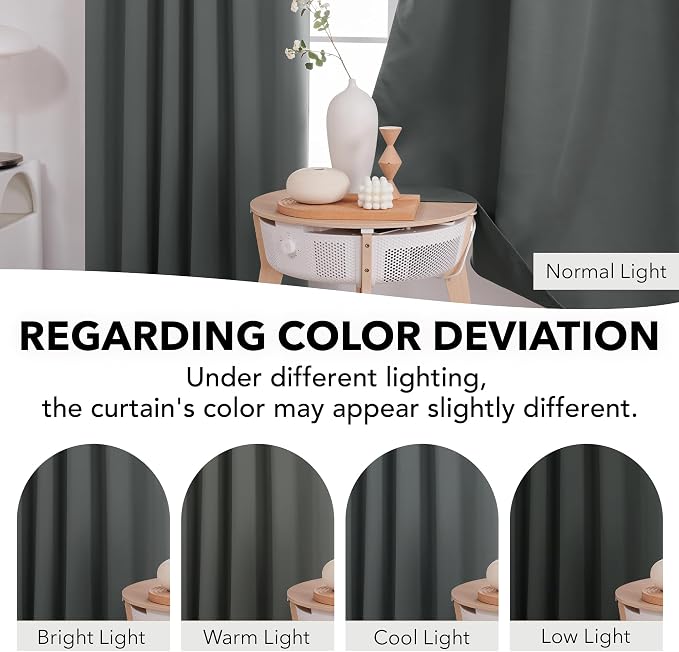 Deconovo Rod Pocket and Back Tab Curtains Room Darkening Curtain Blackout - Image 6