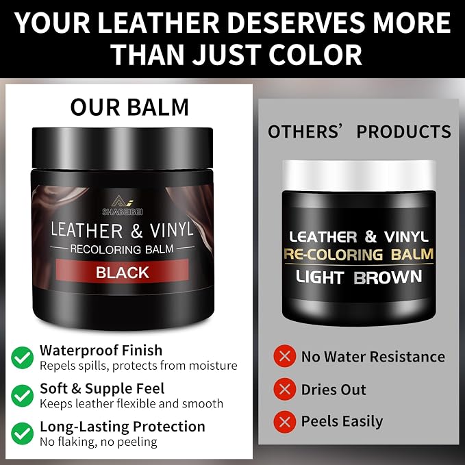 Leather Recoloring Balm with 100ml Mink Oil, Car Seats, Dye & Restorer - Image 3