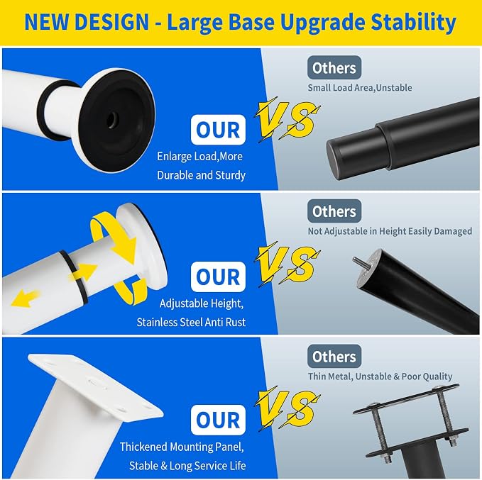 4 PCS Adjustable Height Bed Support Legs - Image 3